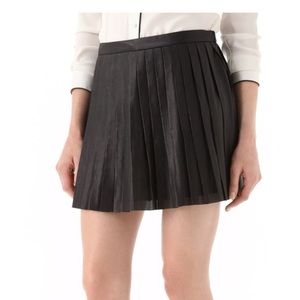 Theory Black Perforated Leather Mini Skirt